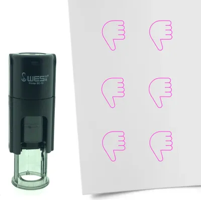 Produktbild von CombiCraft Selbstfärbender Stempel 'Daumen runter' in der Farbe Pink, Ø10mm