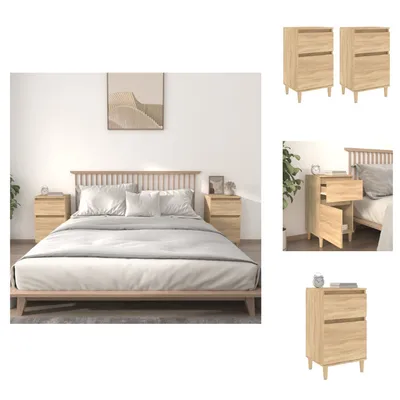 Immagine prodotto di vidaXL Comodini 2 pezzi rovere Sonoma 40x35x70 cm - Comodini