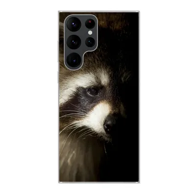 Produktbild von MuchoWow® Handyhülle Schutzhülle Hülle für Samsung Galaxy S22 Ultra Waschbär - Wilde Tiere - Schwarz Silikon Softcase Handy Hülle - Abbildung
