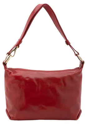 Image de Sac bandoulière en cuir véritable, avec fermeture éclair, fabriqué à la main en Italie