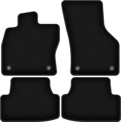 Immagine prodotto di Tappetini in velluto per Volkswagen Golf VIII (2019-, alltrack, hatchback, station wagon, variant) neri, set 4 pz, con fissaggi