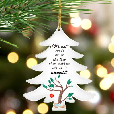 2 Acryl-Weihnachtsbaum-Anhänger mit Spruch – Geschenk
