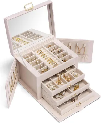 Fydun Boîte à Bijoux 3 Couches De Présentoir à Bijoux En Bois Avec 3