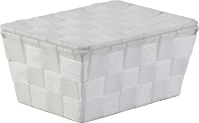 Produktbild von 6 x Aufbewahrungskorb Scandi, Deckel,weiß