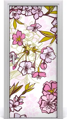 Produktbild von Tulup Türaufkleber 95x205 cm Dekorative Aufkleber Selbstklebend Wasserdichte Tapete Abnehmbar Schlafzimmer Wohnzimmer Wohnkultur - Kirschblüten