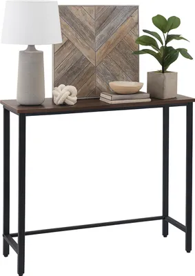 Obrázek produktu pro Konferenční stolek Relaxdays, VxŠxH: 75x75x24 cm, odkládací stolek v industriálním stylu, do předsíně a obývacího pokoje, kov a MDF, hnědý/černý