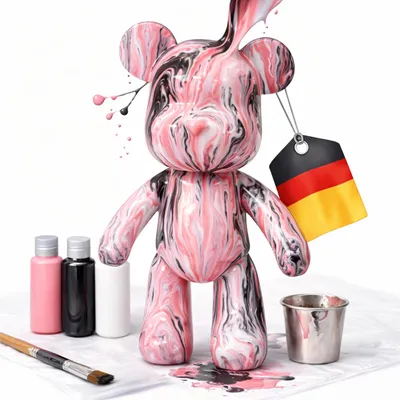 Produktbild von Worldwide DIY Malbär – Bastelset für Kinder & Erwachsene | Bärenfigur selbst bemalen inkl. Farben, Pinsel & Zubehör | Geschenk & Deko