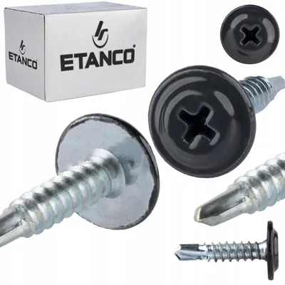 Immagine prodotto di Viti autoperforanti ETANCO GM-B per tetti in acciaio, RAL 7016 grigio antracite, 4,2 x 19 mm, 250 pezzi