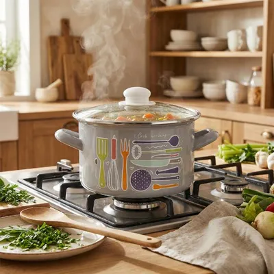 Produktbild von Emaillierter Topf Emalia Polska Pleszew Staffio 18 cm 2,6 l