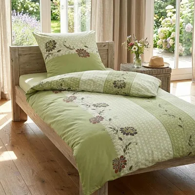 Produktbild von Irisette Seersucker Bettwäsche Easy 8644-30 Blumen Streifen 135x200