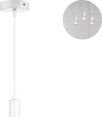Obrázek produktu pro Kovové závěsné svítidlo, objímky E27 s kabelem, kyvadlová šňůra, kabel pro závěsné svítidlo, ideální pro stropní osvětlení