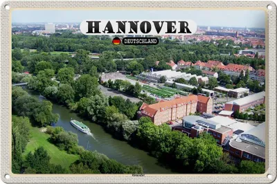 Produktbild von Blechschild Städte Hannover Blick auf Ihmeufer 30x20cm