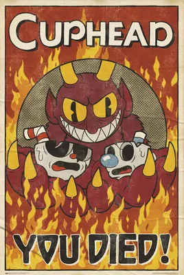 Immagine prodotto di Poster di Cuphead «You Died!»  61 x 91,5 cm