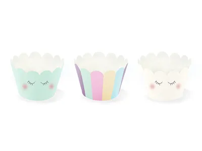 Produktbild von PartyDeco Muffinförmchen Einhorn 5x75x5 cm 1 Packung 6 Stück