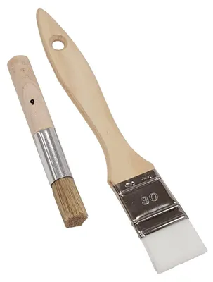 Bastelpinsel-Set, 2 Stück, 30 mm + Nr. 09, Holzgriff