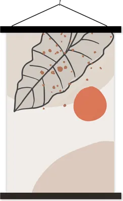 Produktbild von MuchoWow® Textilposter Sommer - Laub - Weiß - Orange 120x180 cm mit schwarzem Rahmen - Fotos