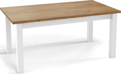 Produktbild von Moderner Rechteckiger Ausziehbarer Esstisch - Platzsparend - Weiße Holzbeine - 120 bis 160 cm - Hergestellt in EU - 120 x 67 cm - Wotan Eiche