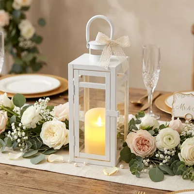 Immagine prodotto di Lanterne decorative, altezza 30 cm, con vetri trasparenti per candele
