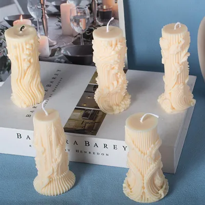 Image de Moules en silicone pour bougies, style romain, pour la fabrication de bougies parfumées et de savons faits maison.