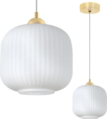 Obrázek produktu pro Závěsné svítidlo RIFFLE zlaté 1 světlo bílý válec 20cm E27