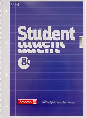 Produktbild von Brunnen Collegeblock Student Recycling DIN A4 liniert 80 Blatt