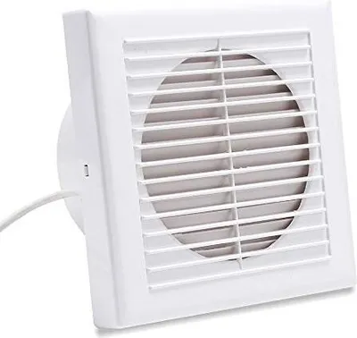 Produktbild von Wolketon Koupelnový ventilátor Nástěnný ventilátor Tichý bílý WC 100 mm s vodicí deskou pro zpětný tok až 130 m3/h