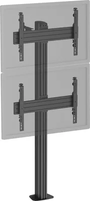 Image de Support TV sur pied - 2 écrans  40''-65'' Hauteur 175cm à visser noir