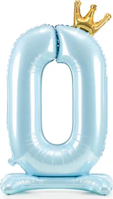 Immagine prodotto di Palloncino in foil lucido Numero "0" - 84 cm in blu - Perfetto per compleanni e altri momenti speciali!