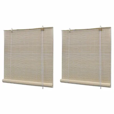 Image de vidaXL Stores en bambou naturel 2 pcs. 120x160 cm