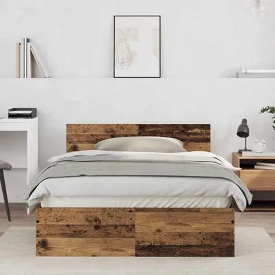 Image de Maison Exclusive - Cadre de lit mural en bois massif, 193 x 125 x 70 cm, matériau bois