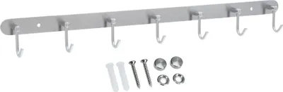 Produktbild von Intirilife Edelstahl Garderobenleiste Modell C - 7 Haken - Kleiderhaken Garderobe Hakenleiste in 5 verschiedenen Designs