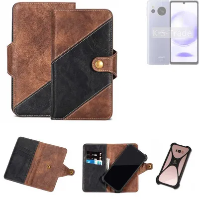 Produktbild von K-S-Trade Handyhülle Schutzhülle Bookstyle Case kompatibel mit Sharp Aquos Sense8 Klapphülle Cover Hülle Schutztasche 1x