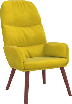 Productafbeelding van Relaxfauteuil, gele fluwelen stof