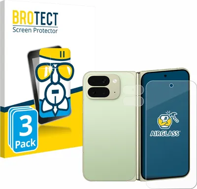 Produktbild von 3x BROTECT Schutzglas für Google Pixel 10 Pro Fold (Display+Kamera) Schutzfolie Panzer Folie Glas Display Schutz klar