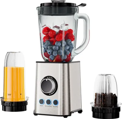 Zdjęcie produktu dla Blender do smoothie 3 w 1 – TB003 Personal Blender & Młynek – 1300 W – ostrza ze stali nierdzewnej – 28 000 obr./min – wtyczka UE – 220–240 V