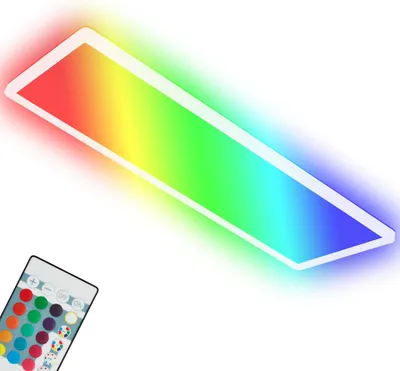 Produktbild von BRILONER SLIM LED Panel, Fernbedienung, Dimmbar, RGB bunte Lichtfarben, Neutralweißes Licht, weiß, 58 x 20 x 3 cm