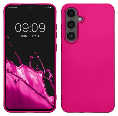 Produktbild von kwmobile Handyhülle für Samsung Galaxy S24 FE Hülle - Silikon Case metallisch schimmernd - Schutzhülle Cover - Metallic Pink