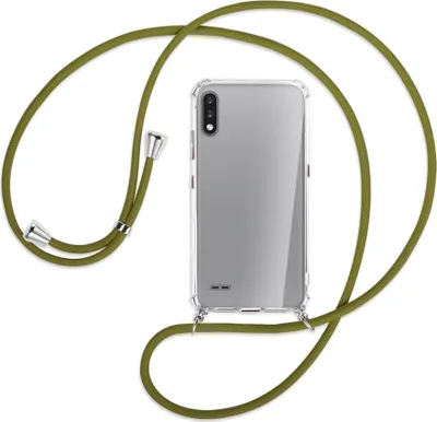 Produktbild von Handykette Backcover-Schutzhülle mit Band (Metall silberfarben) für LG K22 LMK200 - khaki