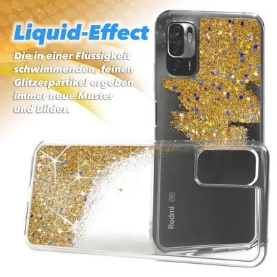 Produktbild von EAZY CASE - Glitzer Hülle kompatibel mit Xiaomi Redmi Note 10 5G Glitzer Schutzhülle, Soft Case, Backcover Transparent mit Motiv