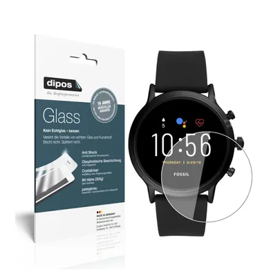 Produktbild von 1x Schutzfolie für Fossil The Carlyle HR (5. Gen.) - Anti-Shock 9H Folie dipos Glass Kunststoffglas