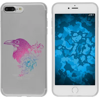 Produktbild von PhoneNatic Case kompatibel mit Apple iPhone 7 Plus / 8 Plus Silikon-Hülle Floral Rabe M4-6