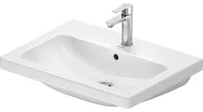 Produktbild von Duravit DU D-Code 2.0 Waschtisch, 650x480 mm, mit 1 Hahnloch, mit Überlauf, weiß, 1 Stk.