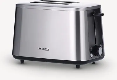 Produktbild von SEVERIN Turbo Toaster AT 2513 1.600 W Brötchen-Röstaufsatz abnehmbar AT 2513 aus Edelstahl, gebürstetschwarzsilber