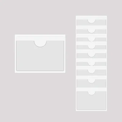 Produktbild von Selbstklebende Taschen 10 Stück, Kunststoff Etikettenhalter, 220x150mm, für Indexkarten, Planer