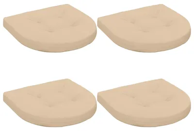 Imagen del producto de Cojines para asiento, juego de 4 unidades, 100% poliéster, color crema