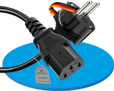 Produktbild von sonero Kaltgerätekabel Stromkabel Netzkabel C13 3-polig Schutzkontakt 1m