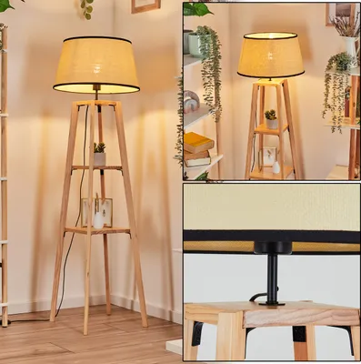 Produktbild von Tamarispa Stehlampe aus Holz/Papiergeflecht in Natur/Beige/Schwarz