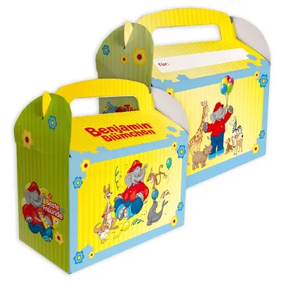 Produktbild von 6 Benjamin Blümchen Geschenkboxen mit Namensfeld