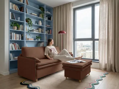 Produktbild von MIUFORM Sam, 3-Sitzer Sofa mit Bettfunktion, Ziegel
