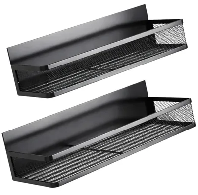 Produktbild von Set magnetischer Gewürzregale für den Kühlschrank, Küchenorganizer, schwarzes Metall